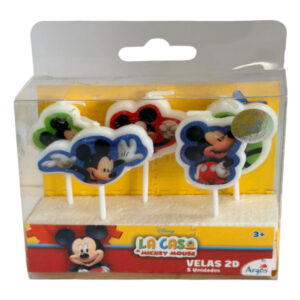 Vela cumpleaños Argos 2D La Casa de Mickey 5 uds