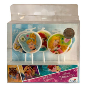 Vela cumpleaños Argos 2D Princesas 5 uds