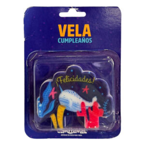 Vela cumpleaños Carnaval “¡Felicidades!” ballena