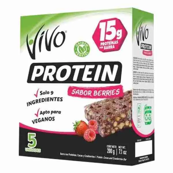 Barras cereal Vivo Protein berries display 5 uds