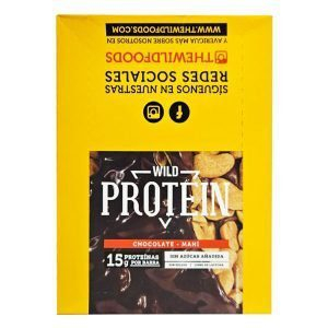 Barra proteína Wild Protein chocolate maní display 16 uds