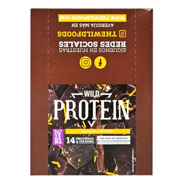Barra proteína Wild Protein naranja bitter display 16 uds